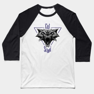 CAT SCHOOL - crest Baseball T-Shirt